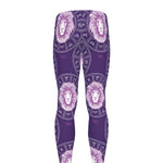 Purple Leo Zodiac Pattern Print Men's leggings
