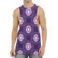 Purple Leo Zodiac Pattern Print Men's Muscle Tank Top