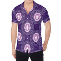 Purple Leo Zodiac Pattern Print Men's Shirt