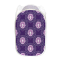 Purple Leo Zodiac Pattern Print Mesh Laundry Hamper