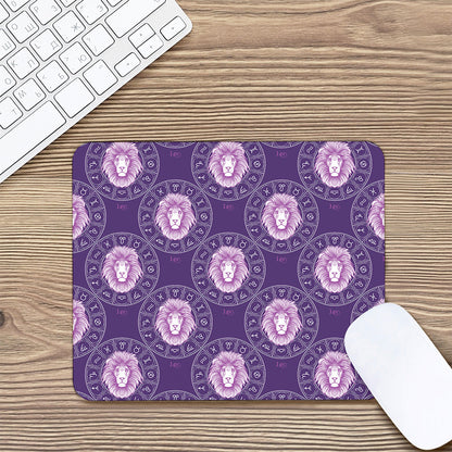 Purple Leo Zodiac Pattern Print Mouse Pad