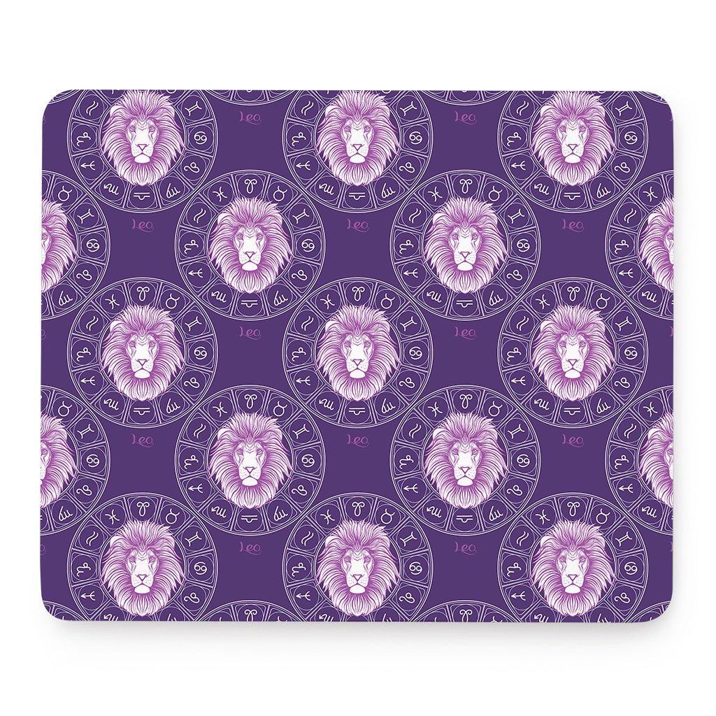 Purple Leo Zodiac Pattern Print Mouse Pad
