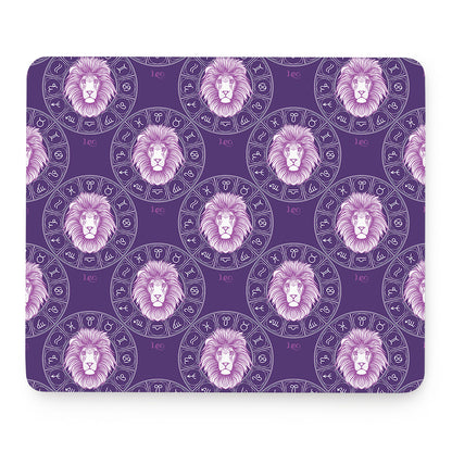 Purple Leo Zodiac Pattern Print Mouse Pad