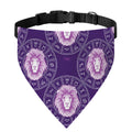 Purple Leo Zodiac Pattern Print Over The Collar Dog Bandana