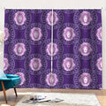 Purple Leo Zodiac Pattern Print Pencil Pleat Curtains