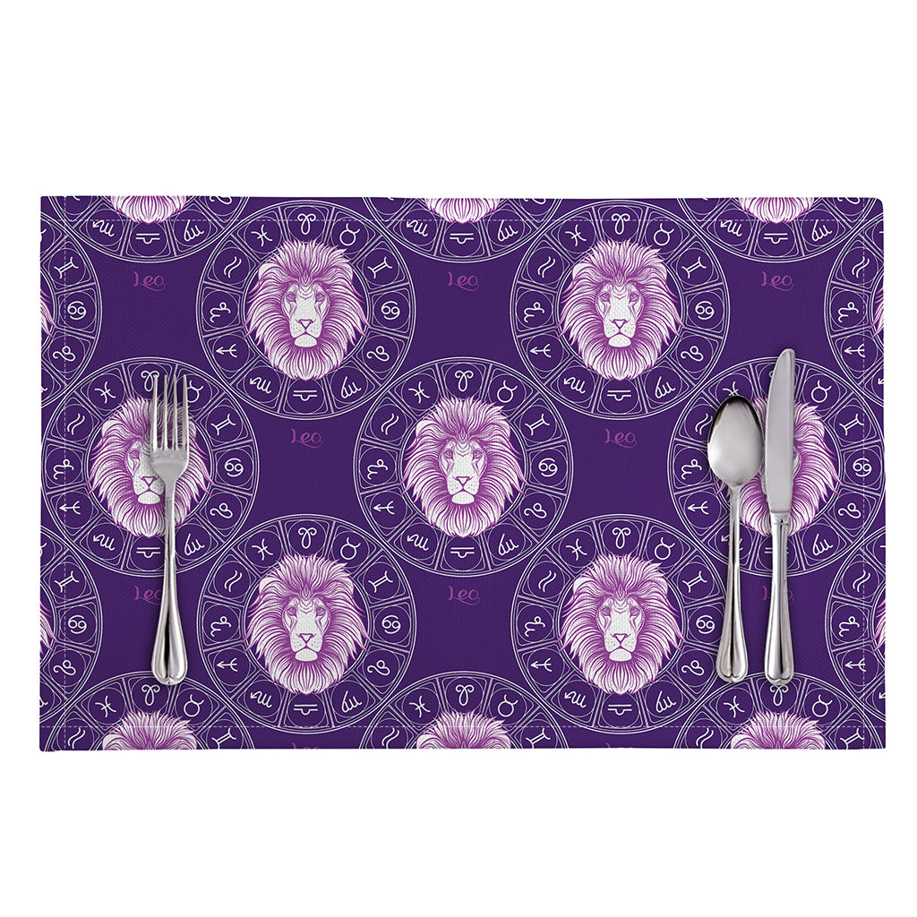 Purple Leo Zodiac Pattern Print Placemat