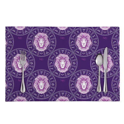 Purple Leo Zodiac Pattern Print Placemat