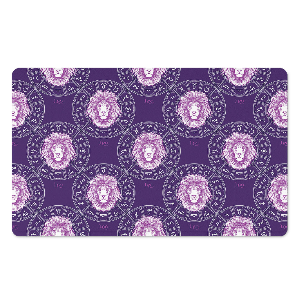 Purple Leo Zodiac Pattern Print Polyester Doormat