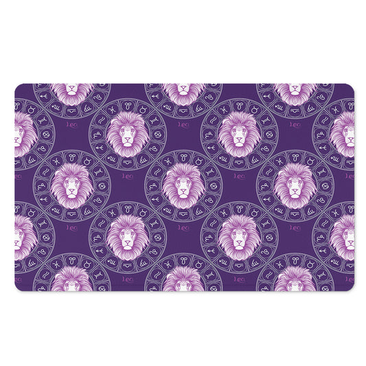 Purple Leo Zodiac Pattern Print Polyester Doormat