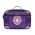Purple Leo Zodiac Pattern Print Portable Lunch Bag