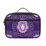 Purple Leo Zodiac Pattern Print Portable Lunch Bag