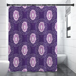 Purple Leo Zodiac Pattern Print Premium Shower Curtain