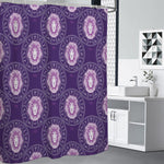 Purple Leo Zodiac Pattern Print Premium Shower Curtain