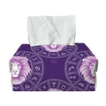 Purple Leo Zodiac Pattern Print Rectangle Tissue Box Cover