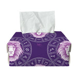 Purple Leo Zodiac Pattern Print Rectangle Tissue Box Cover