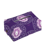 Purple Leo Zodiac Pattern Print Rectangle Tissue Box Cover