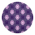 Purple Leo Zodiac Pattern Print Round Blanket