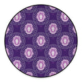 Purple Leo Zodiac Pattern Print Round Floor Mat