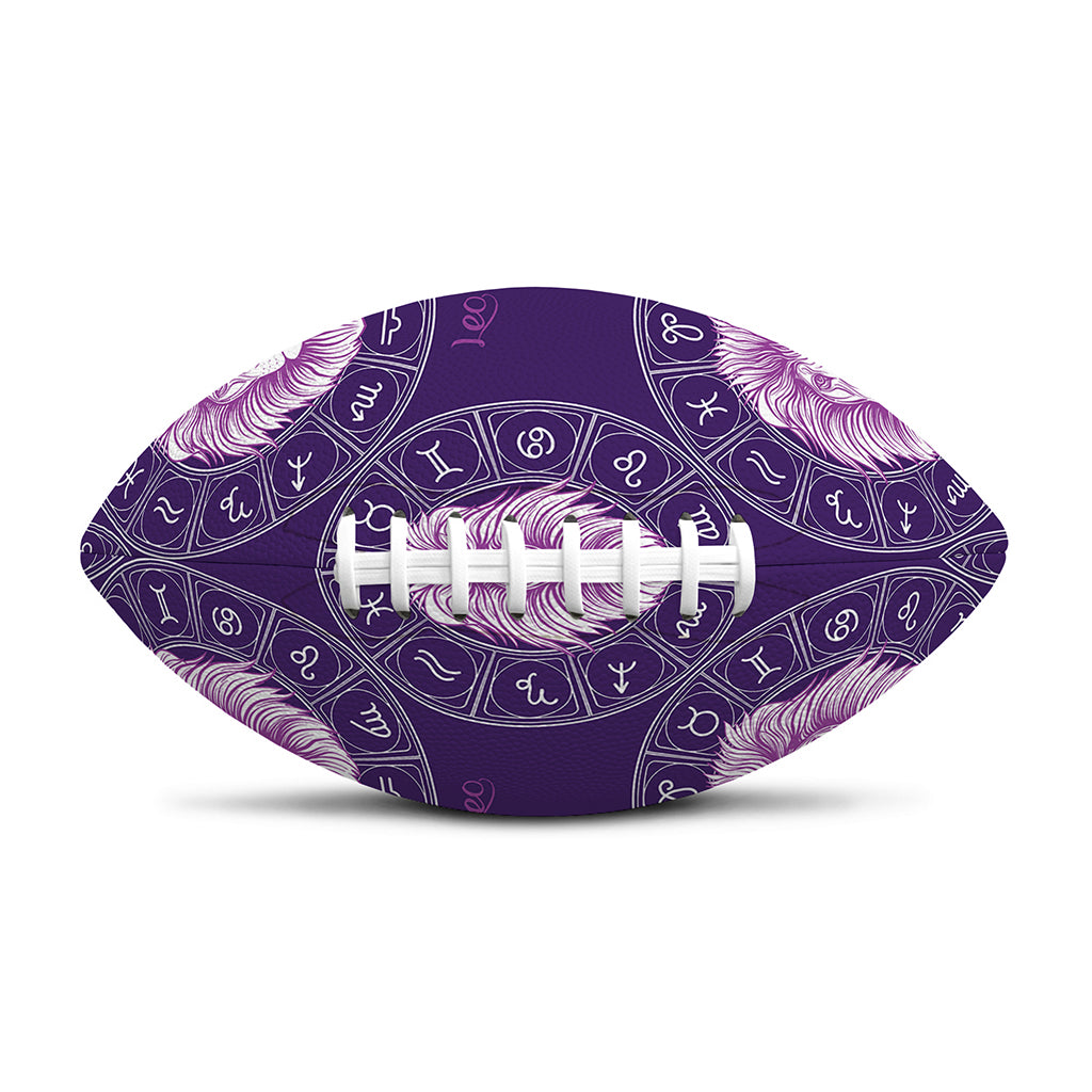 Purple Leo Zodiac Pattern Print Rugby Ball