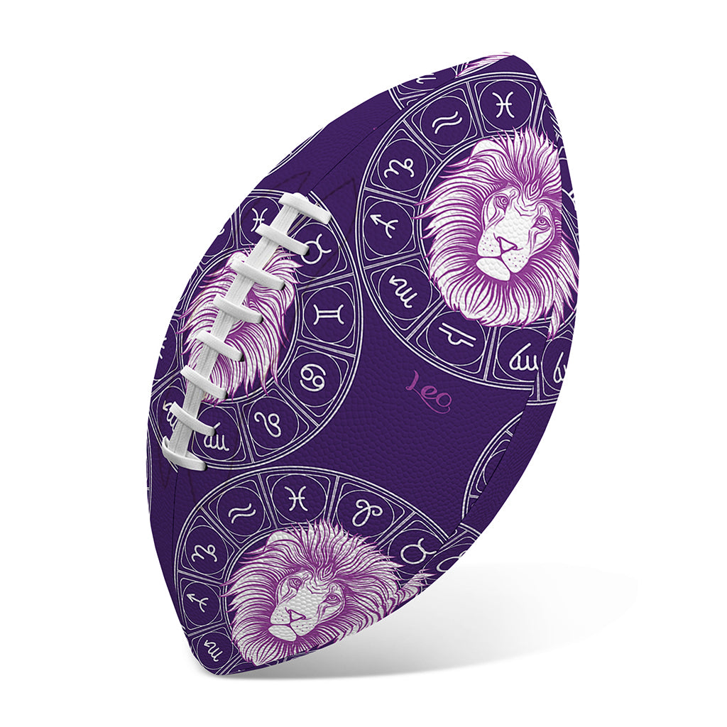Purple Leo Zodiac Pattern Print Rugby Ball