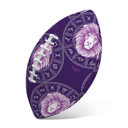 Purple Leo Zodiac Pattern Print Rugby Ball