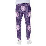Purple Leo Zodiac Pattern Print Scuba Joggers