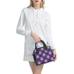 Purple Leo Zodiac Pattern Print Shoulder Handbag