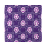Purple Leo Zodiac Pattern Print Silk Bandana