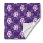 Purple Leo Zodiac Pattern Print Silk Bandana
