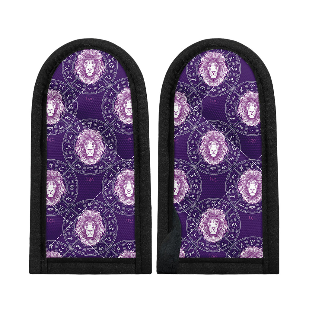 Purple Leo Zodiac Pattern Print Skillet Handle Cover