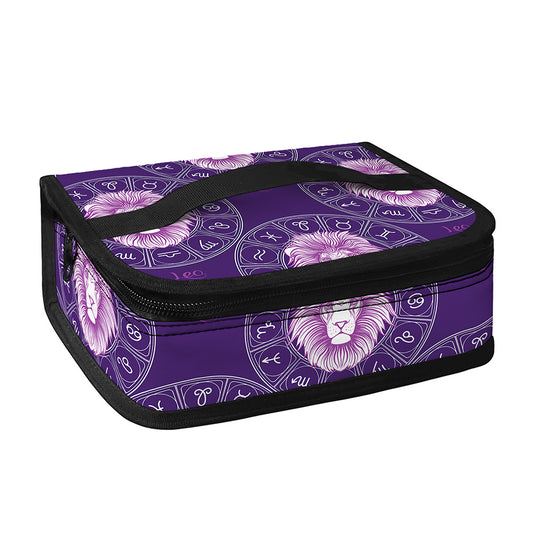 Purple Leo Zodiac Pattern Print Small Lunch Bag