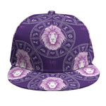 Purple Leo Zodiac Pattern Print Snapback Cap