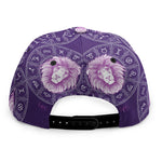 Purple Leo Zodiac Pattern Print Snapback Cap