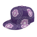Purple Leo Zodiac Pattern Print Snapback Cap