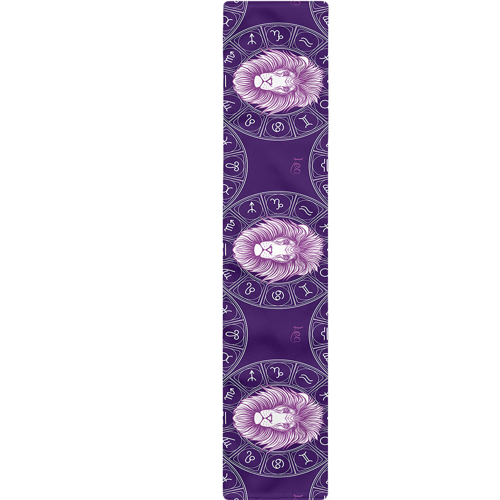 Purple Leo Zodiac Pattern Print Table Runner