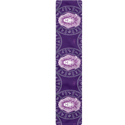 Purple Leo Zodiac Pattern Print Table Runner