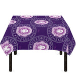 Purple Leo Zodiac Pattern Print Tablecloth
