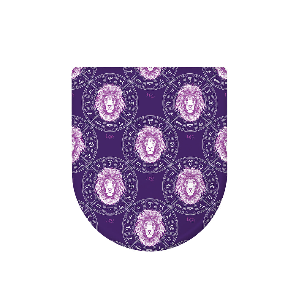 Purple Leo Zodiac Pattern Print Toilet Lid Cover