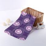 Purple Leo Zodiac Pattern Print Towel