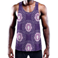 Purple Leo Zodiac Pattern Print Men's Workout Tank Top