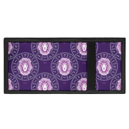 Purple Leo Zodiac Pattern Print Trifold Wallet