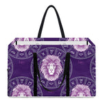 Purple Leo Zodiac Pattern Print Utility Tote Bag