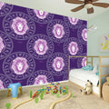 Purple Leo Zodiac Pattern Print Wall Sticker