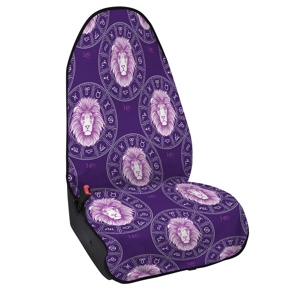 Purple Leo Zodiac Pattern Print Waterproof Car Seat Cover