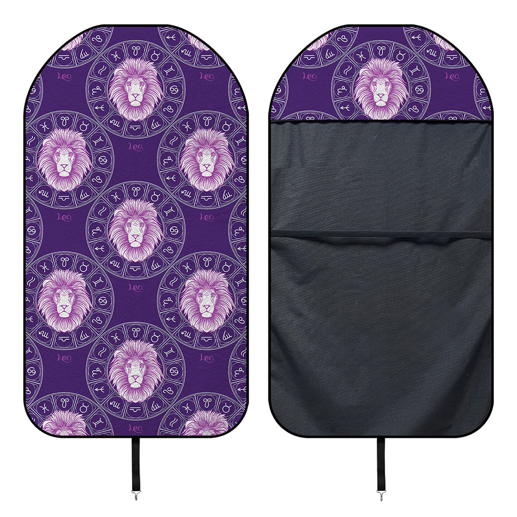 Purple Leo Zodiac Pattern Print Waterproof Car Seat Cover