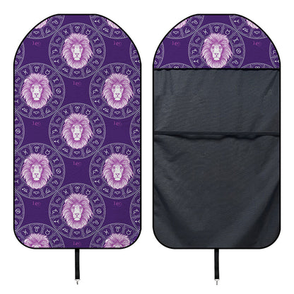 Purple Leo Zodiac Pattern Print Waterproof Car Seat Cover