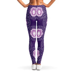 Purple Leo Zodiac Pattern Print Women's Leggings