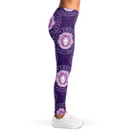 Purple Leo Zodiac Pattern Print Women's Leggings