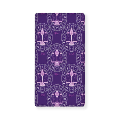 Purple Libra Zodiac Pattern Print Baby Crib Sheet