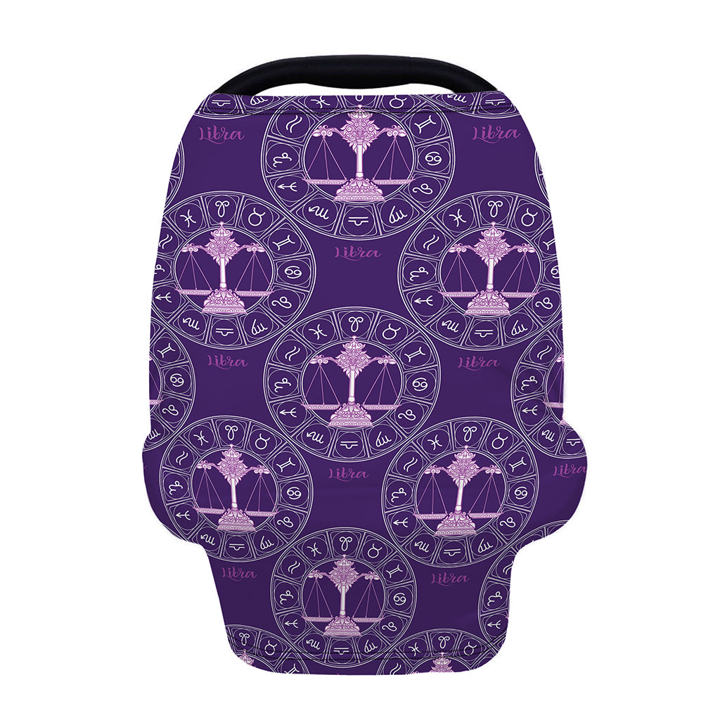 Purple Libra Zodiac Pattern Print Baby Seat Cover